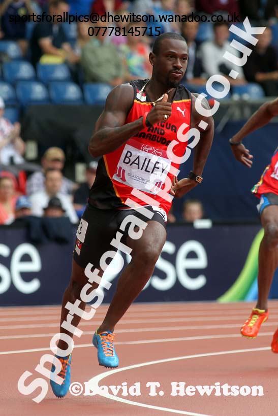Daniel Bailey (ANT) 200 metres semi-final at the Commonwealth Games, Glasgow. Photo: David T. Hewitson/Sports for All Pics